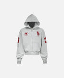 DAXUEN Cropped relaxed-fit hooded sweatshirt with graphics
