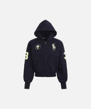 DAXUEN Cropped relaxed-fit hooded sweatshirt with graphics