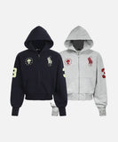 DAXUEN Cropped relaxed-fit hooded sweatshirt with graphics