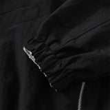 DAXUEN black and white reversible striped bomber jacket