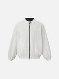 DAXUEN black and white reversible striped bomber jacket