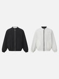 DAXUEN black and white reversible striped bomber jacket