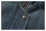 DAXUEN blue denim and leopard fleece reversible vest