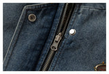 DAXUEN blue denim and leopard fleece reversible vest