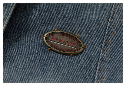 DAXUEN blue denim and leopard fleece reversible vest