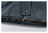 DAXUEN blue denim and leopard fleece reversible vest