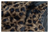 DAXUEN blue denim and leopard fleece reversible vest