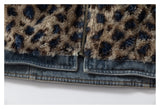 DAXUEN blue denim and leopard fleece reversible vest