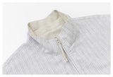 DAXUEN light cream and grey striped reversible jacket