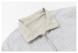 DAXUEN light cream and grey striped reversible jacket