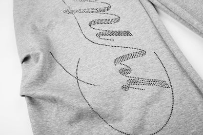 Rhinestone Script Wide-Leg Sweatpants