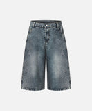 DAXUEN Rhinestone wide-leg denim culottes