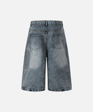 DAXUEN Rhinestone wide-leg denim culottes