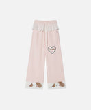 DAXUEN Wide-leg sweatpants with dog face appliqués