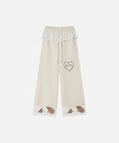 DAXUEN Wide-leg sweatpants with dog face appliqués