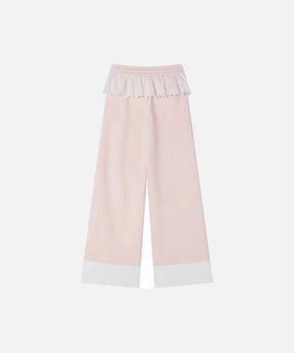DAXUEN Wide-leg sweatpants with dog face appliqués