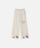 DAXUEN Wide-leg sweatpants with dog face appliqués
