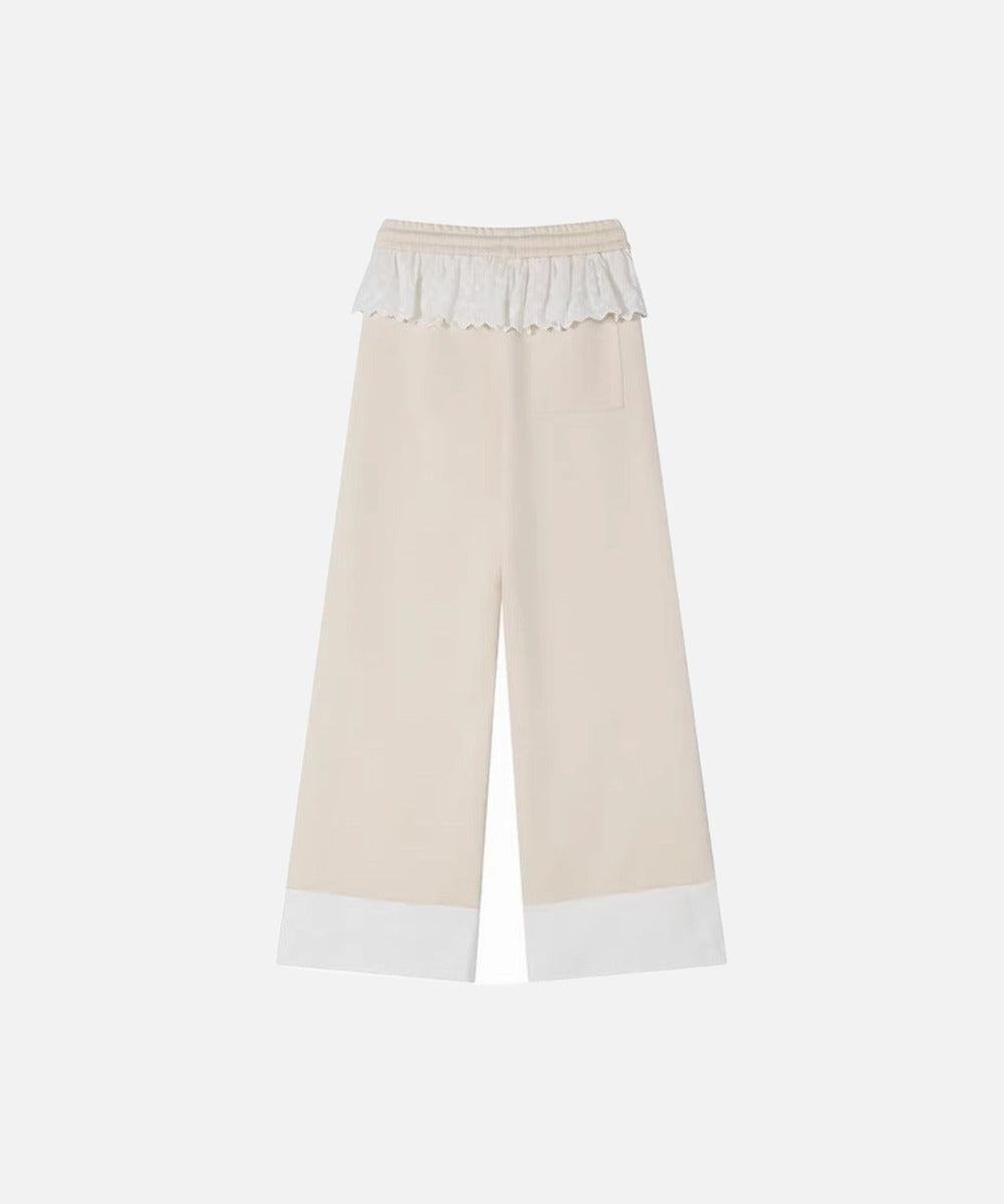 DAXUEN Wide-leg sweatpants with dog face appliqués