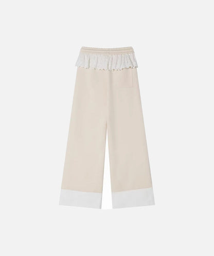 DAXUEN Wide-leg sweatpants with dog face appliqués