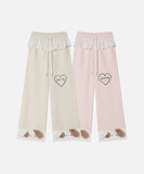 DAXUEN Wide-leg sweatpants with dog face appliqués