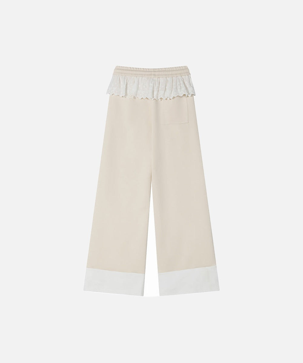 DAXUEN Wide-leg sweatpants with dog face appliqués