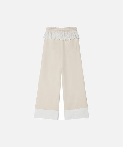 DAXUEN Wide-leg sweatpants with dog face appliqués