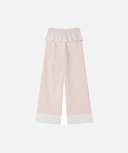 DAXUEN Wide-leg sweatpants with dog face appliqués