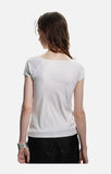 DAXUEN black ribbed scoop neck t-shirt with logo