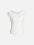 Ribbed Black Scoop Neck Tee