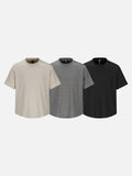 DAXUEN Men's short-sleeved ribbed t-shirt with button detail