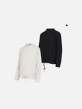 DAXUEN Ribbed long sleeve Henley top with adjustable hem