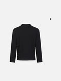 DAXUEN Ribbed long sleeve Henley top with adjustable hem — model photo