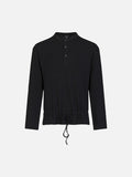 DAXUEN Ribbed long sleeve Henley top with adjustable hem