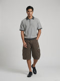 DAXUEN Relaxed fit ribbed knit polo shirt — model photo