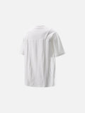 DAXUEN Ribbed oversized short-sleeve T-shirt in white and slate blue