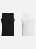 DAXUEN Men's slim-fit ribbed tank top in black and white