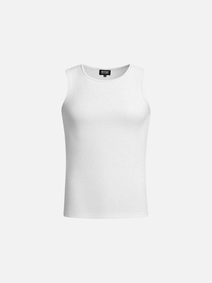 DAXUEN Men's slim-fit ribbed tank top in black and white