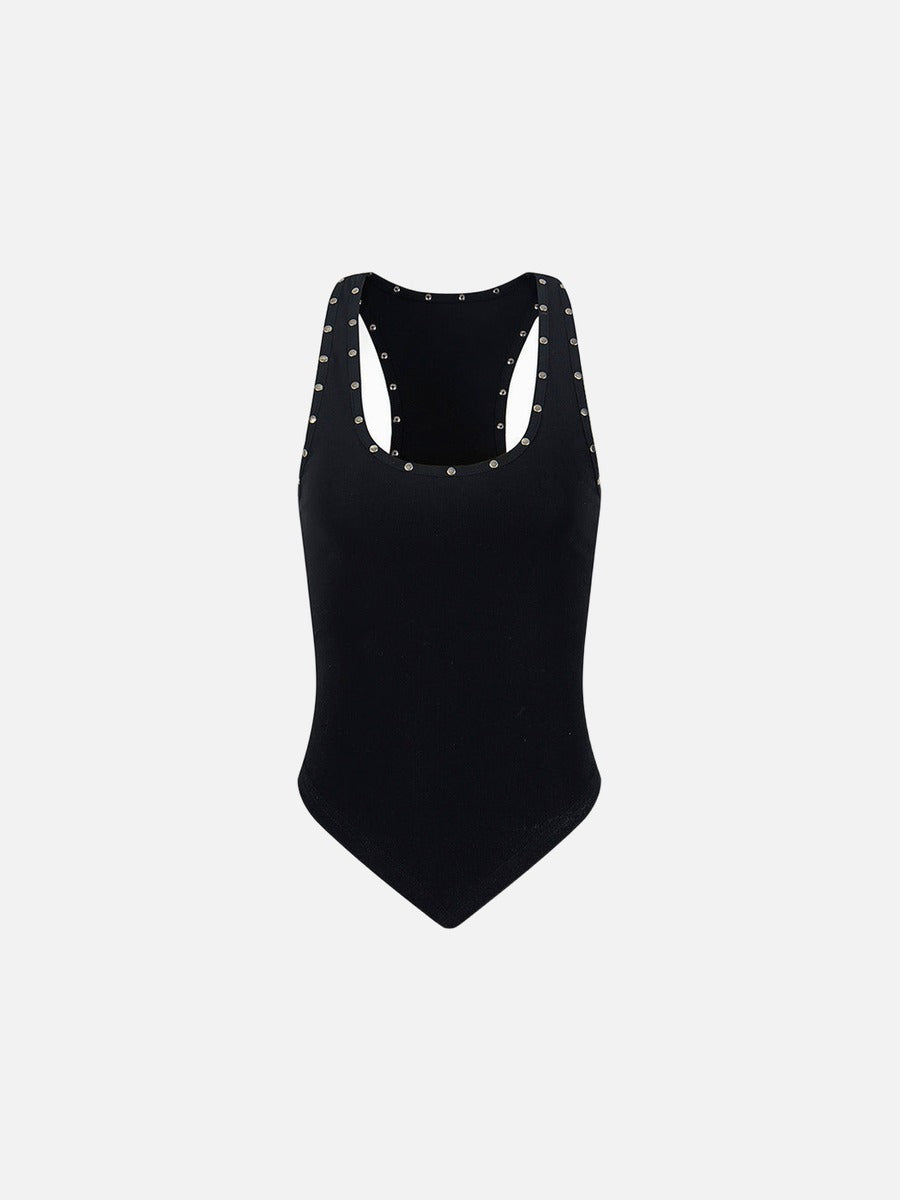 Rivet camouflage sleeveless top