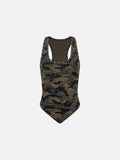 Rivet camouflage sleeveless top