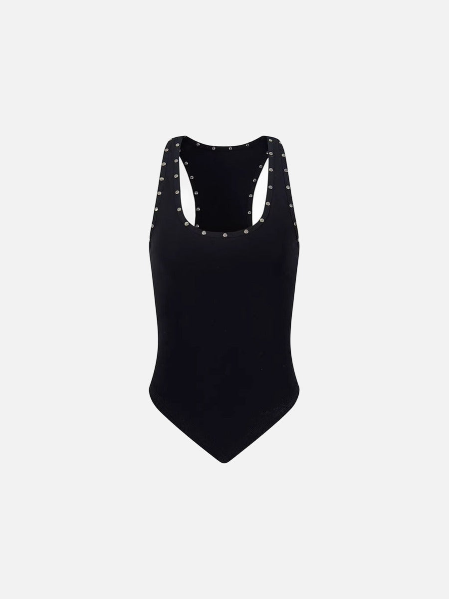 Rivet camouflage sleeveless top