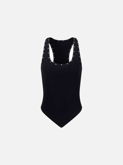 Rivet camouflage sleeveless top