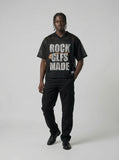 DAXUEN Oversized mesh short-sleeve V-neck T-shirt — model photo