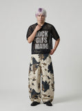 DAXUEN ROCK GLFS mesh short-sleeved V-neck T-shirt — model photo