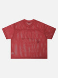 DAXUEN ROCK GLFS mesh short-sleeved V-neck T-shirt