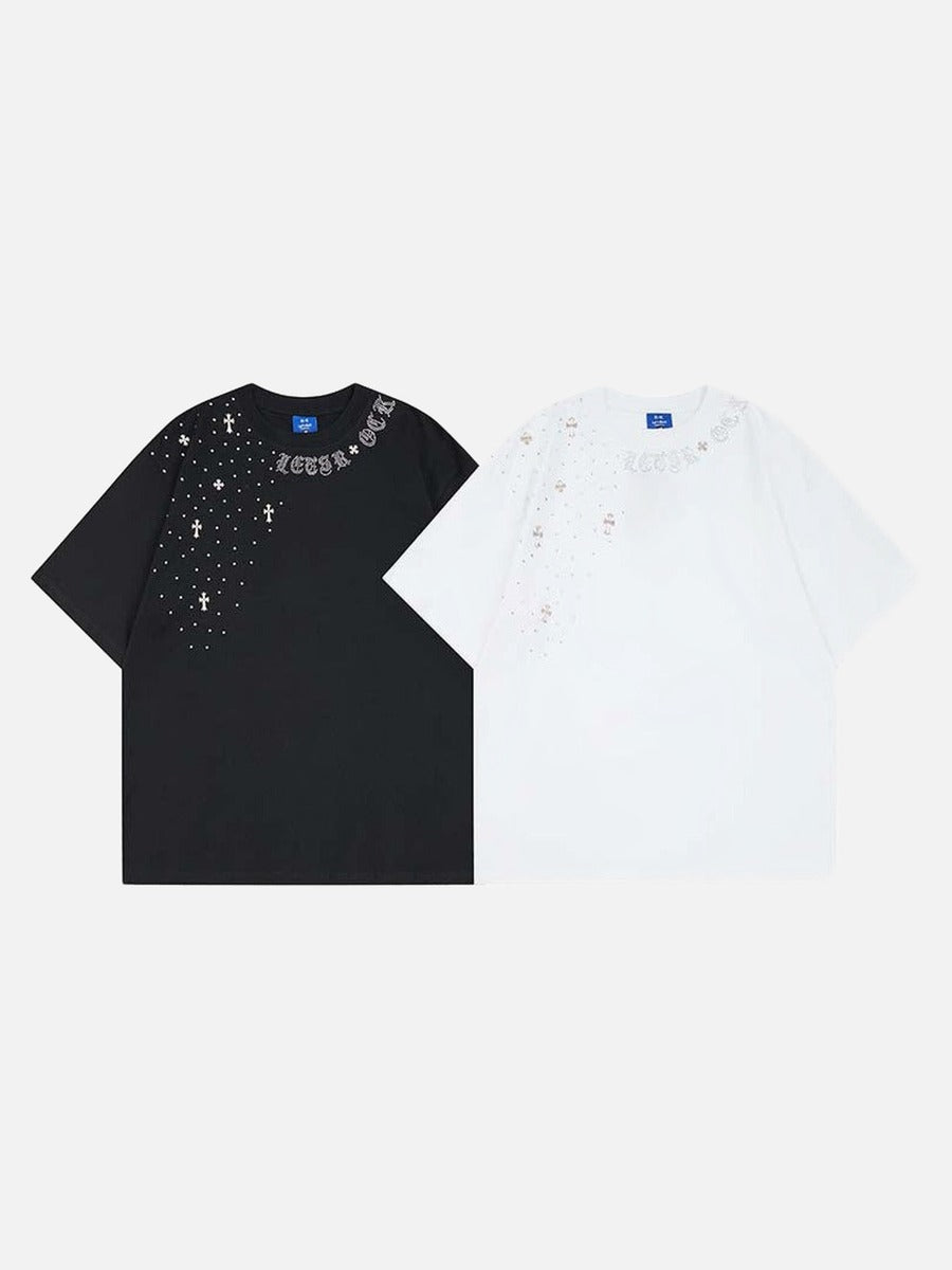 DAXUEN Oversized crewneck t-shirt with embellishments