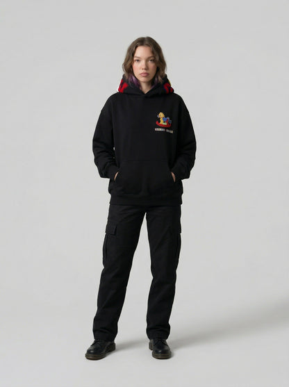 DAXUEN Hooded sweatshirt with rocking horse embroidery — model photo