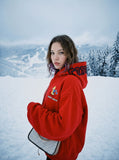 DAXUEN Hooded sweatshirt with rocking horse embroidery — model photo