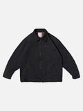 Dark Purple Workwear Jacket with Corduroy Collar