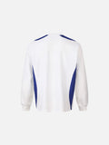 DAXUEN white long-sleeve royal blue blocked jersey top