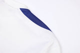 DAXUEN white long-sleeve royal blue blocked jersey top